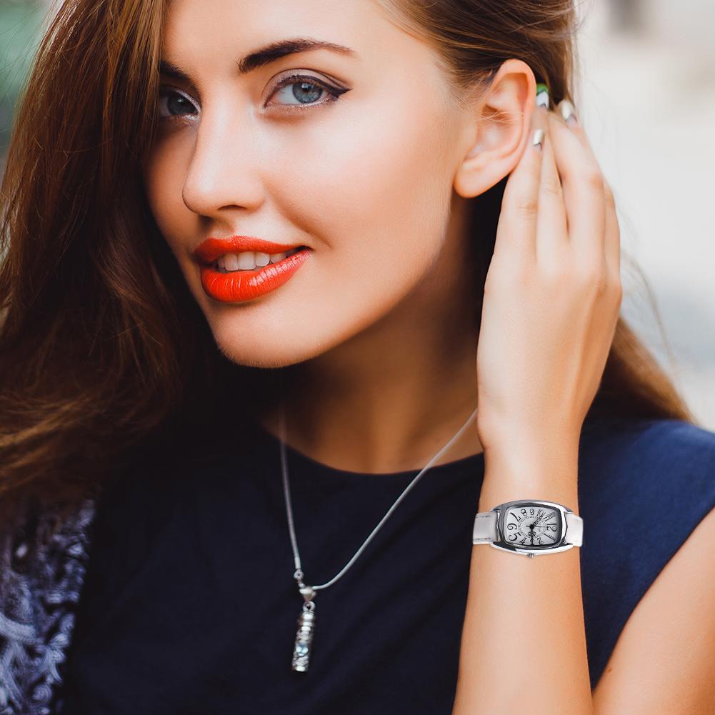 Waterproof Leather Strap Quartz Watch Unisex Square Dial Wristwatch (White) eBay