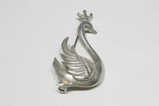 Antique Lang Crowned Swan Sterling Silver Brooch Lot 1709S lisasfinds