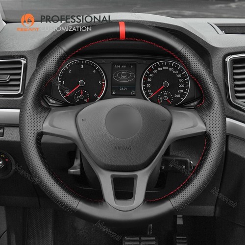 MEWANT Real Leather Steering Wheel Cover for Volkswagen VW Amarok T6 California - Picture 3 of 10