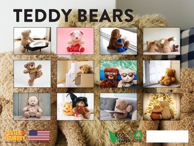 Teddy Bear Calendar 2023 Cute Kids Room Decor 18 Monthly Wall Large Planner  | eBay