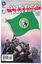 Justice League of America Comic 1 Variant Washington Flag Cover 2013 Johns Finch