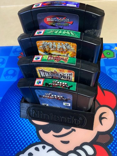 Nintendo 64 Game Display Stand, 3D Printed - 4 N64 Game Cartridges - Wall Mount! - Picture 11 of 37
