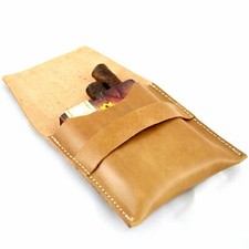 Portasigari Toscanelli Pelle Cuoio Ammezzati Artigianale Made In Italy Toscani