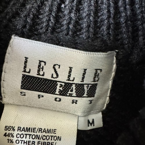 VINTAGE Leslie Fay Sport Pullover Damen Medium rot schwarz Agryle Rollkragen Ugly - Bild 3 von 10