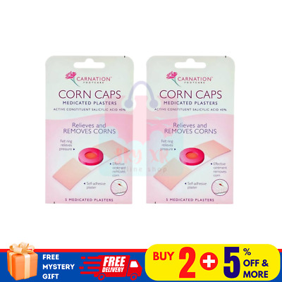 2 X Carnation Footcare Corn Caps 5's Medicated Plasters