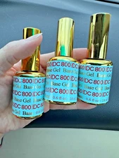 DND DC Soak Off Gel Base Coat 800 LED/UV .6oz 18ml Base Gel NEW - 3 PCS