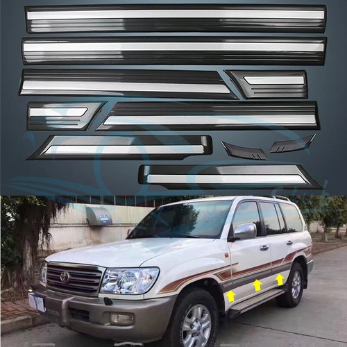 Para Toyota Land Cruiser LC100 1998-07 Carrocería Gris Puerta Lateral Moldura Tira Borde c - Imagen 8 de 8