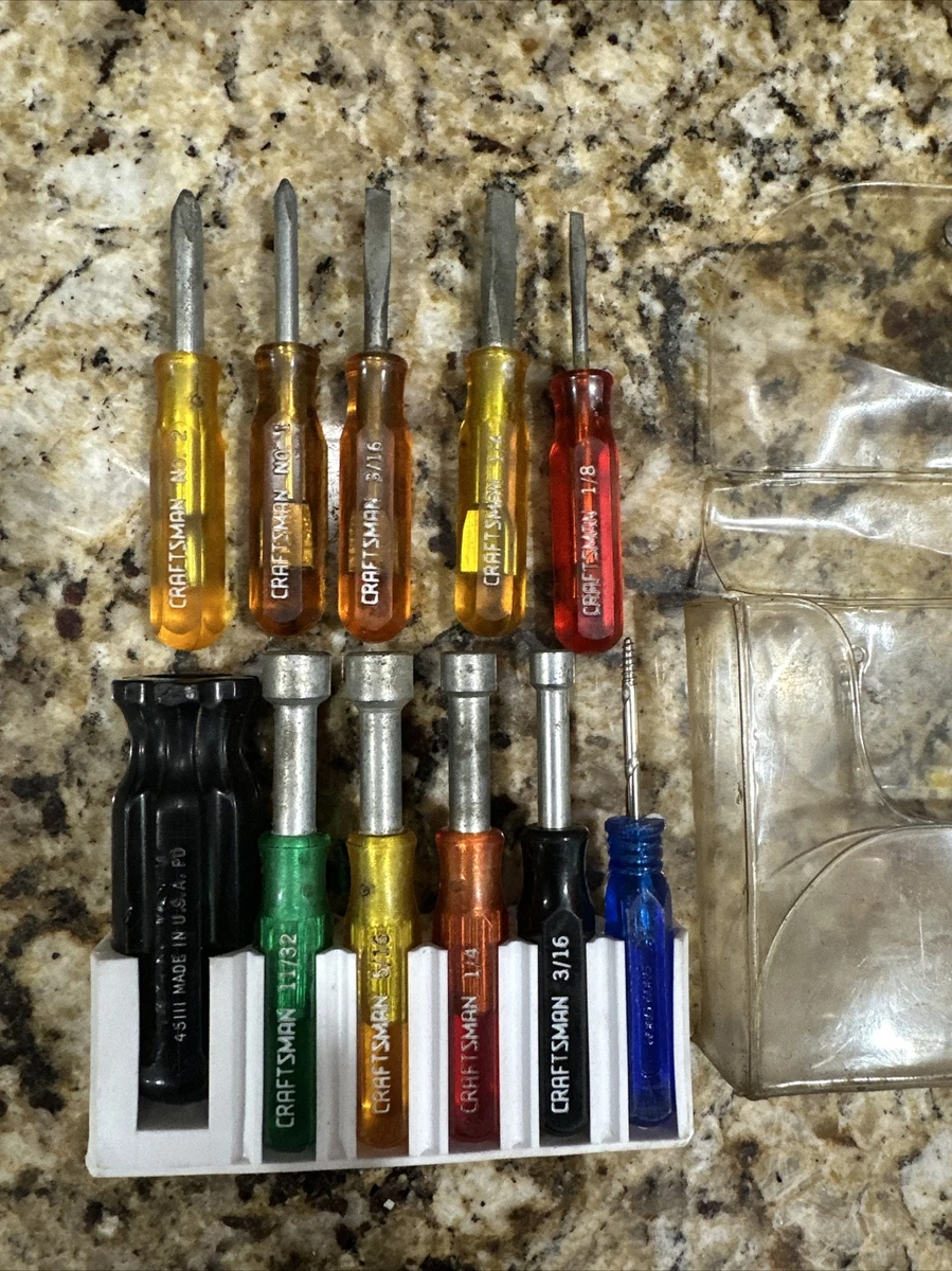 Vintage Craftsman Nut Driver Screwdriver Interchangeable 11 Pc Set