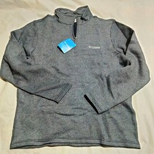 NWT Columbia Great Hart Mountain III Half Zip Men's Navy Pullover Sweater Size L