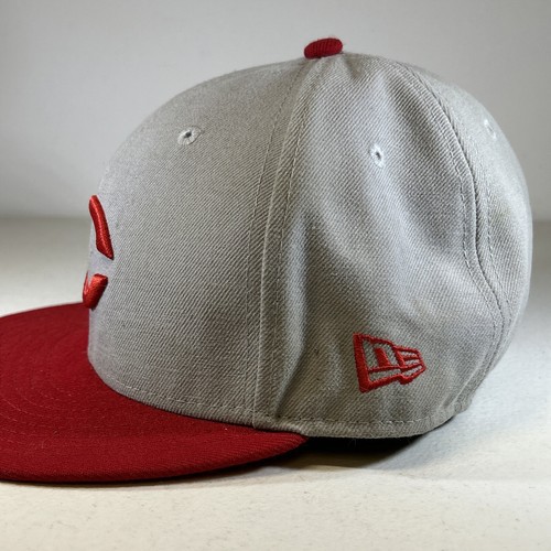 Cappello Berretto Cincinnati Reds New Era 59fifty 7 1/8 Collezione Cooperstown Rosso Grigio - Foto 7 di 12