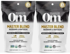 OM Mushroom Nutrition Master Blend Mushrooms & Adaptogens Vitamin | 3.17 Oz 2PK