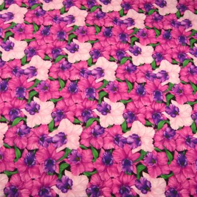 Vintage Cotton Fabric ''Orchid'' by EE Schenk, Fuchsia & Pink Orchids Per 1/2 Yd