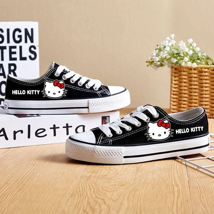 Hello Kitty Louis Vuitton brown pattern canvas low top shoes