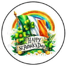 HAPPY ST PATRICKS DAY IRISH FLAG ENVELOPE SEALS LABELS STICKERS PARTY FAVORS