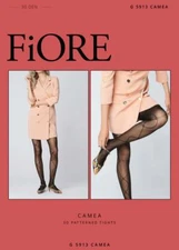 FIORE CAMEA 3D PATTERNED 30 DENIER PANTYHOSE TIGHTS  3 SIZES