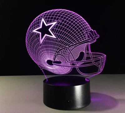 3d cowboy football helmet lamp Dallas Cowboys 3D LED Light Lamp Collectible NFL Football Team Home Decor  Gift
