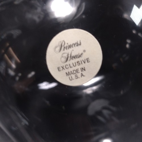Princess House Heritage Vase Clear Glass With Etched Floral Pattern Flared Tim - Picture 3 of 5