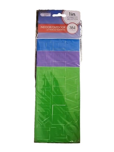 Indoor Outdoor Letter Vinyl Sticker Peel 384 Character Numbers Blue Green Purple - Bild 1 von 4