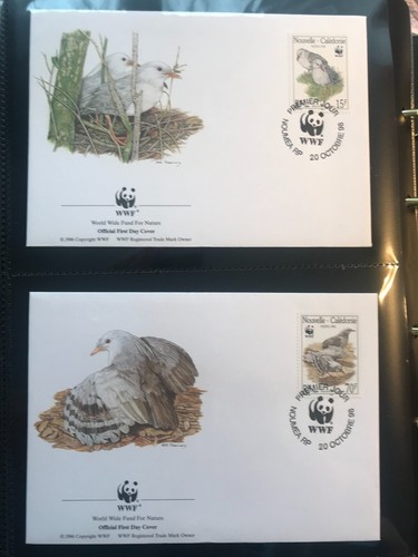 Neukaledonien 1998 Satz WWF Kagu Vögel illustrierte Ersttagsbriefe - Bild 2 von 2