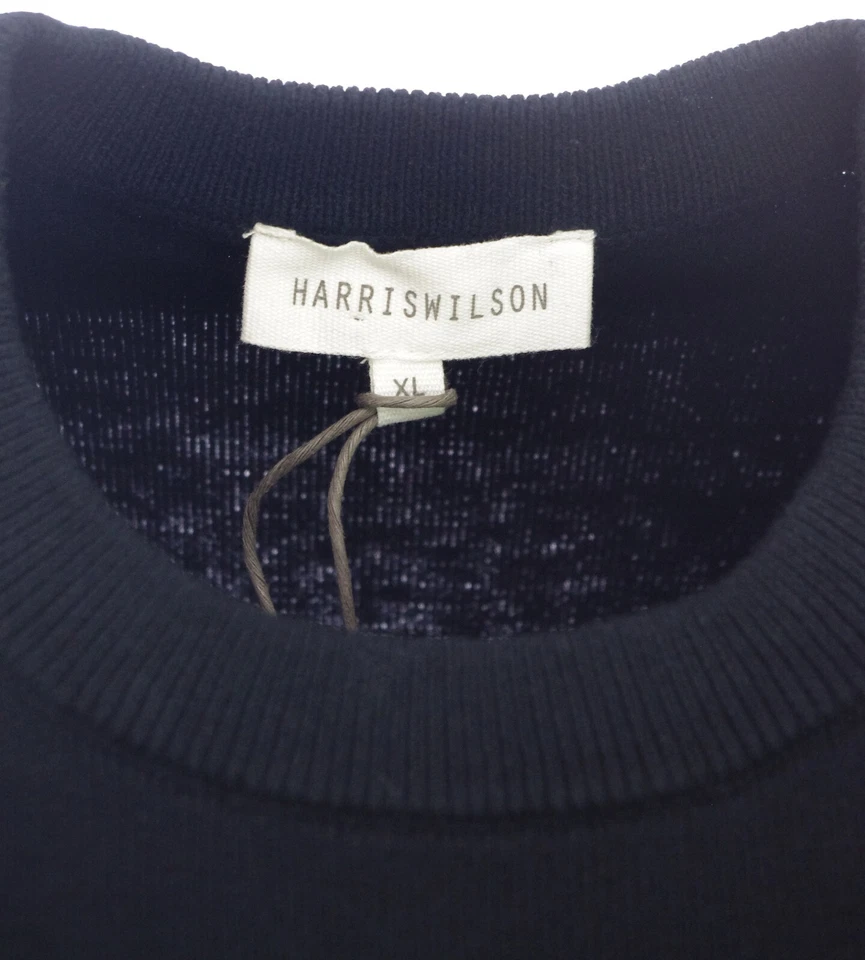 Pull col rond bleu marine Harris Wilson homme coton cachemire Janny taille XL - Photo 3/4