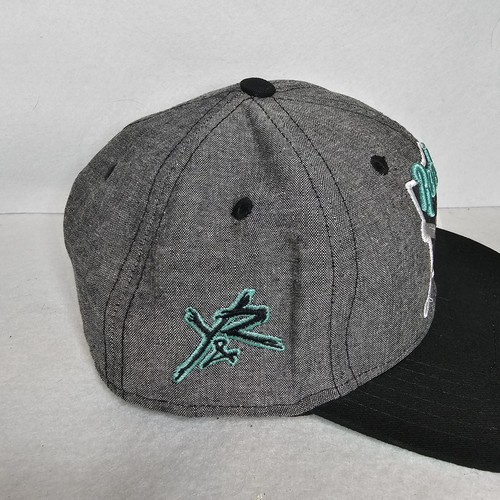 Reckless Los Angeles Baseball Snapback Hat Black Gray And Teal - Picture 3 of 8