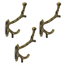 Set of 3 Cast Iron Tree Branch Shape Coat Hooks Wall Art Decor-Branch Shape