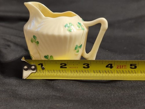 Irish Belleek Shell Kleeblatt Ersatzmilchkännchen, harfenförmiger Griff - GEBRAUCHT - Bild 10 von 10