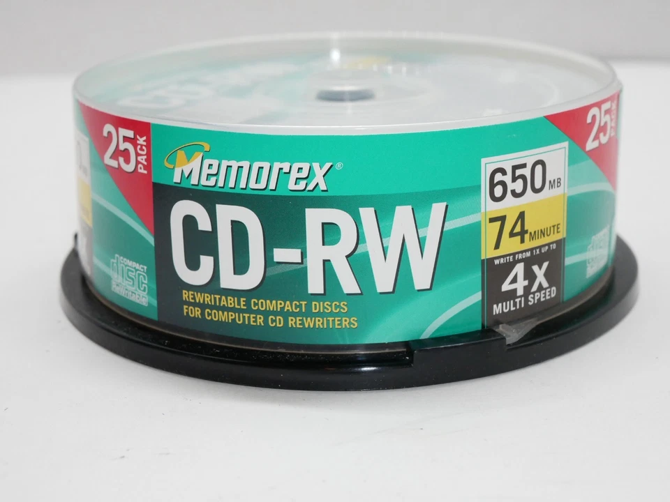 Memorex CD-RW Rewritable Compact Discs 74 min 650 mb 25 Pack 4X Multi Speed - Image 3 of 3