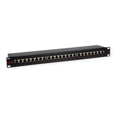19''-Patchpanel 1 HE, 24 Ports, Kat.5e (Class D), schwarz