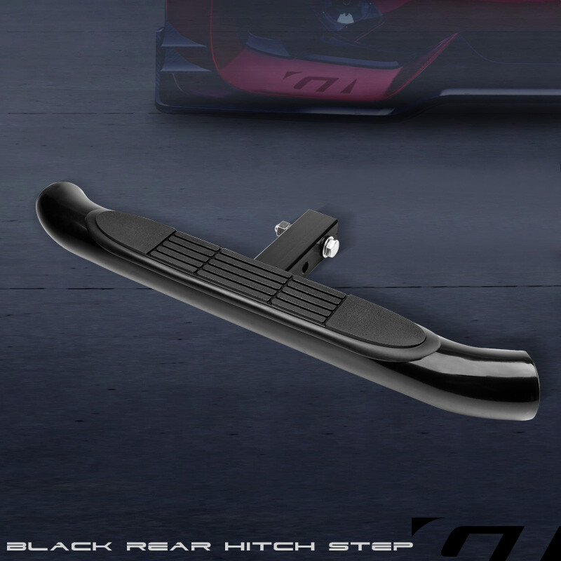 3" Tube Black Rear Trailer Hitch Step Bar Bumper Guard w/2" Tow Receiver G15
