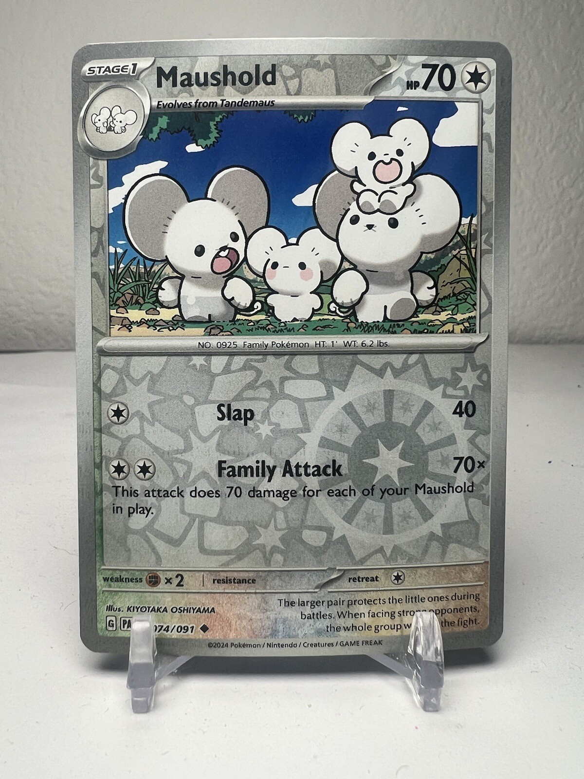 Reverse Holo Maushold 074/091 Uncommon Paldean Fates NM