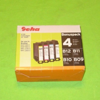 Geha 044726 Bonuspack 4 Tintenpatronen B09 - B12  Gr.1060 für Brother