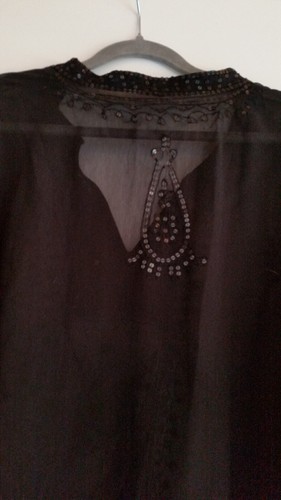 EDC ESPRIT Longarm Damen Schlupfbluse Tunika Schwarz Gr. M 38 Hippie Ethno Boho - Bild 9 von 10