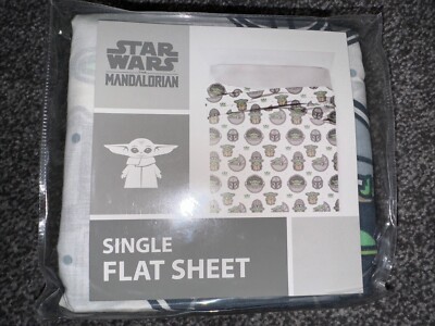 DISNEY MANDALORIAN EINZELBETTLAKEN FLACH. NEU