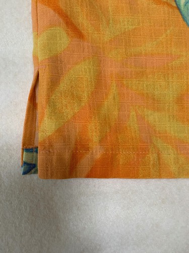 Columbia Mens River Lodge Orange Short Sleeve Shirt with Blue Sailfish Pattern - Picture 4 of 5