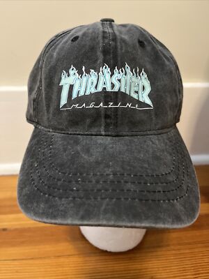 THRASHER Magazine Baseball Cap Hat Cotton One Size Adjustable Grey