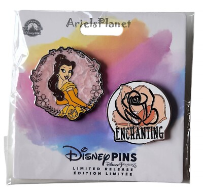 Disney Parks Beauty & Beast Princess Belle Enchanting 2 Pin Set Limited ...