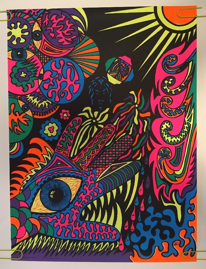1996 vintage Psychedelic Peace フロッキーポスター Amazon.com: Psychedelic Peace - Flocked - Blacklight Poster