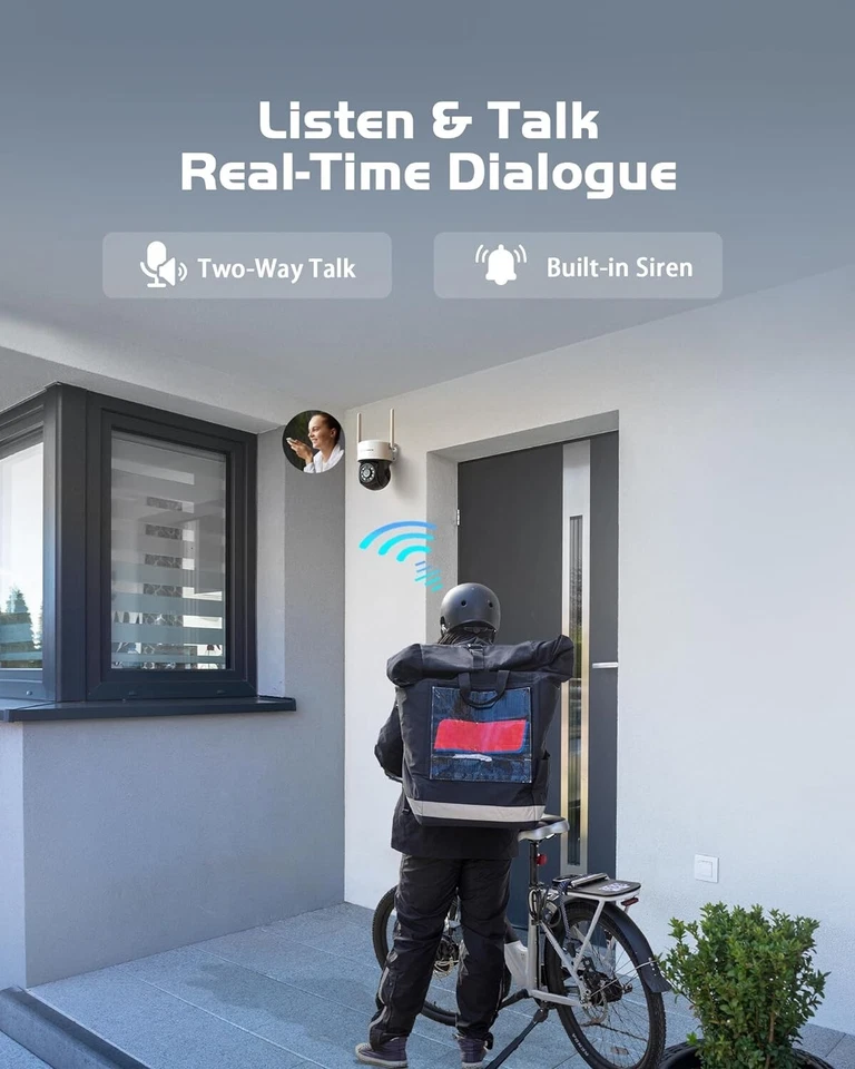 Cámara de Seguridad SANNCE Inalámbrica 4MP, 350° Pan 90° Inclinación 16x Zoom Digital CCTV IP Foto 3 de 4