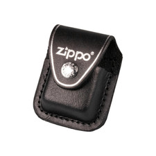 Zipppo Tasche aus Leder Schwarz mit Clip