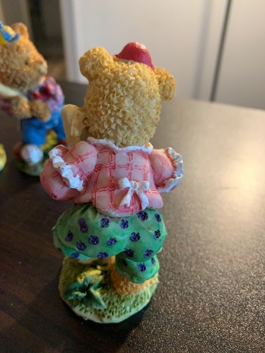 Vintage “Baseball / Softball” Teddy Bear Collectibles (set of 4) Ceramic/Resin - Picture 9 of 11