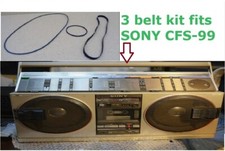 3 BELT KIT FITS SONY CFS-99 CASSETTE BOOM BOX THREE NEW BELTS U.S. SHIPPING 