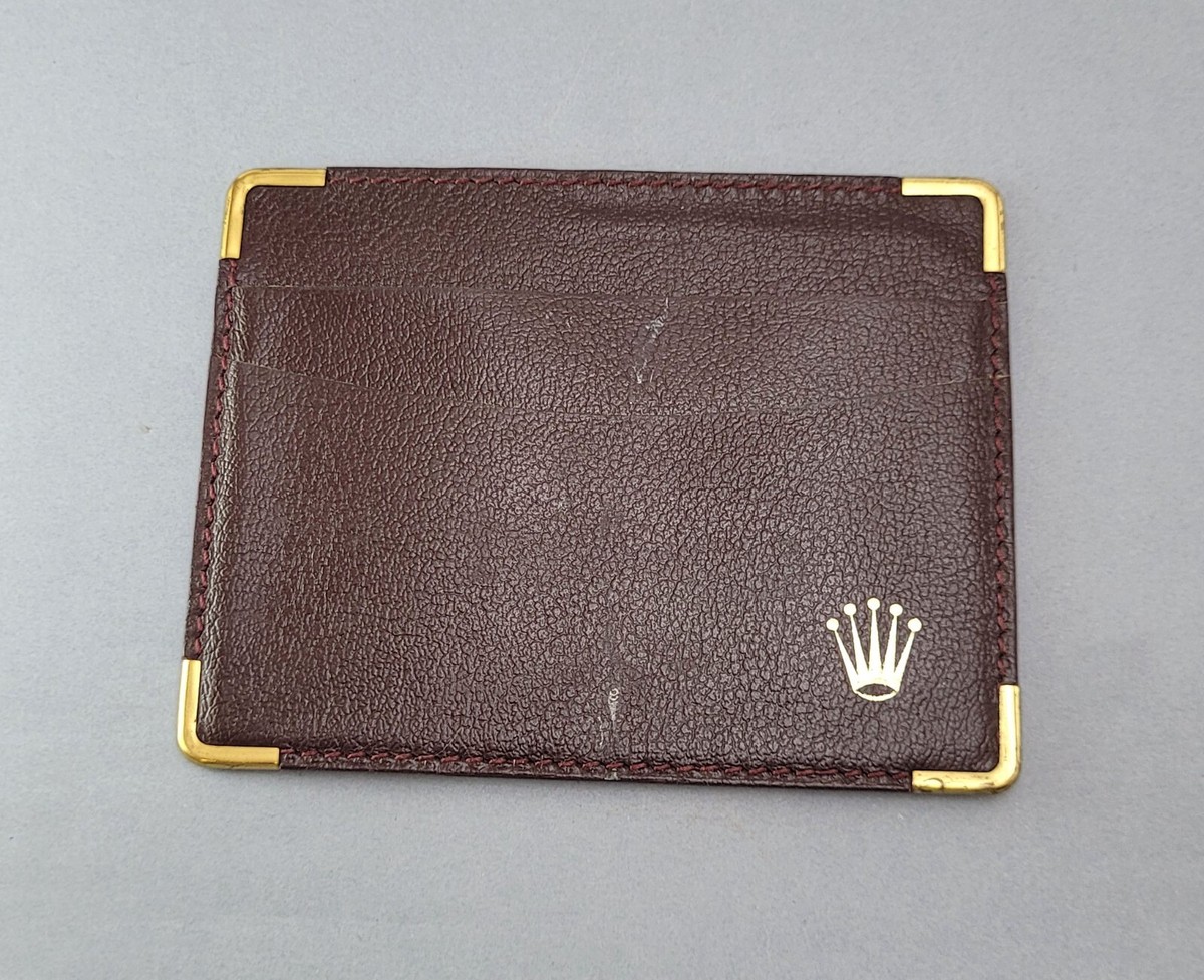 ROLEX burgundy leather ref. 0101.70.05 Wallet / Holder for