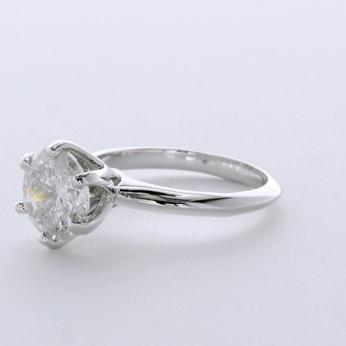 2.0CT NATURAL DIAMOND G/SI2 ROUND CUT 14K GOLD SIX-PRONG CLASSIC ENGAGEMENT RING - Picture 2 of 4