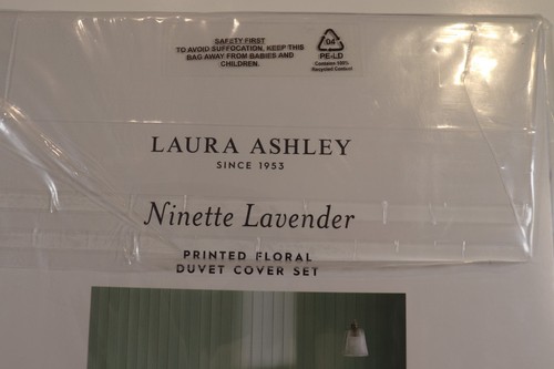 LAURA ASHLEY NINETTE LAVENDER FLORAL COTTON DUVET COVER SET BEDDING - SUPERKING - Picture 9 of 17