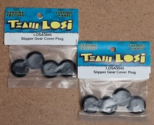 (LOT OF 2) ~ Vintage Team Losi LOSA3045 Slipper Gear Cover Plugs Plastic Black