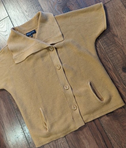 Jones New York Signature Carmel Double Button Down Sweater w/ Pockets Sz Medium - Picture 3 of 20