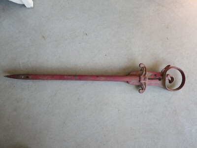 Antique Cast Iron Hay Bale Spear Farm Harpoon Primitive Farming 