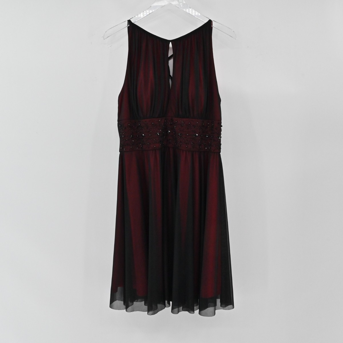 LA NOUVELLE RENAISSANCE Dress Womens Sz 10 Black Red Mesh