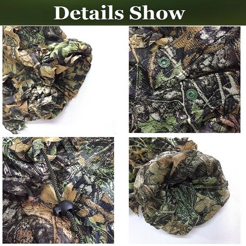 3D Leaves Sniper Ghillie Suits for Outdoors Shooting CS Training Hunting Suit - Picture 6 of 17